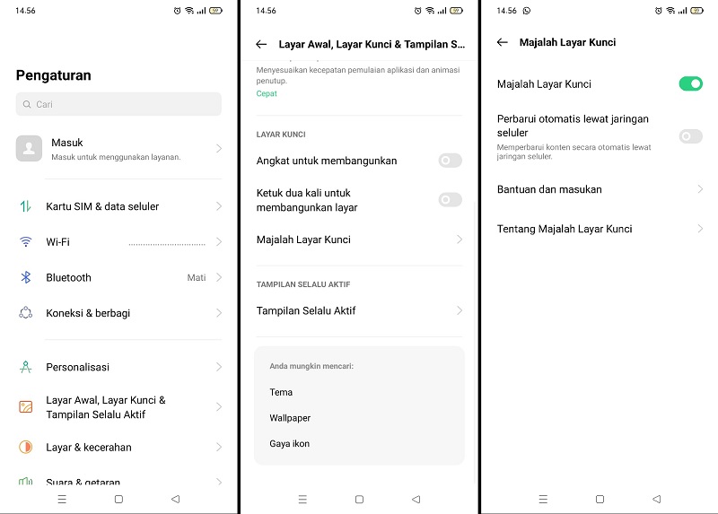 Cara aktifkan fitur Lock Screen Magazine di OPPO A95
